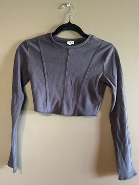 Garage Mauve Cropped Long Sleeve Top